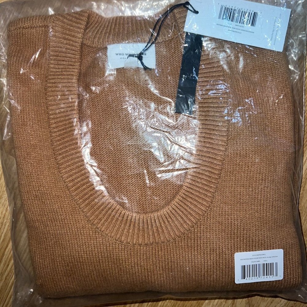 Who What Wear Emory Scoop-Neck Wool Blend Sweater NWTS Large NEW $118 Y1 - Picture 6 of 7